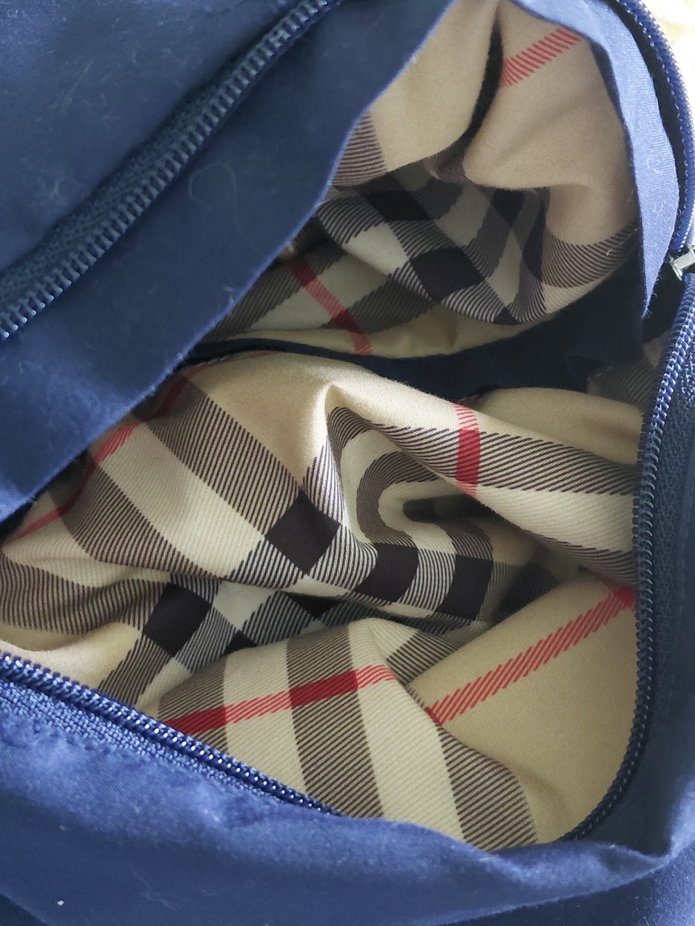 Burberry Golf Windbreaker Jacket Medium Navy Blue Nova Check Pullover Vintage - Picture 16 of 16